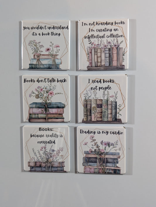 Sarcastic Book Lover Magnets - Set of 6
